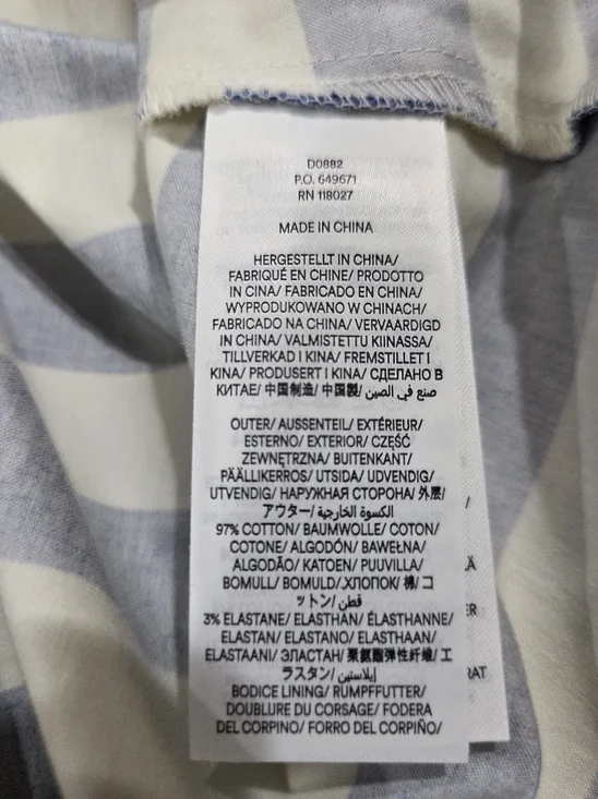 Boden Blue and White Striped V-Neck Midi Dress - Size 14R - Picture 8 of 8